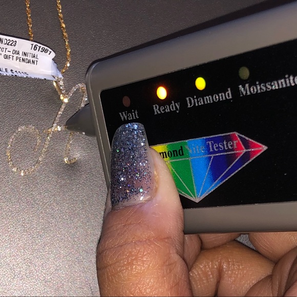 Beautiful large 10k solid real gold SI real diamond A letter initial pendant WOW - Picture 5 of 9